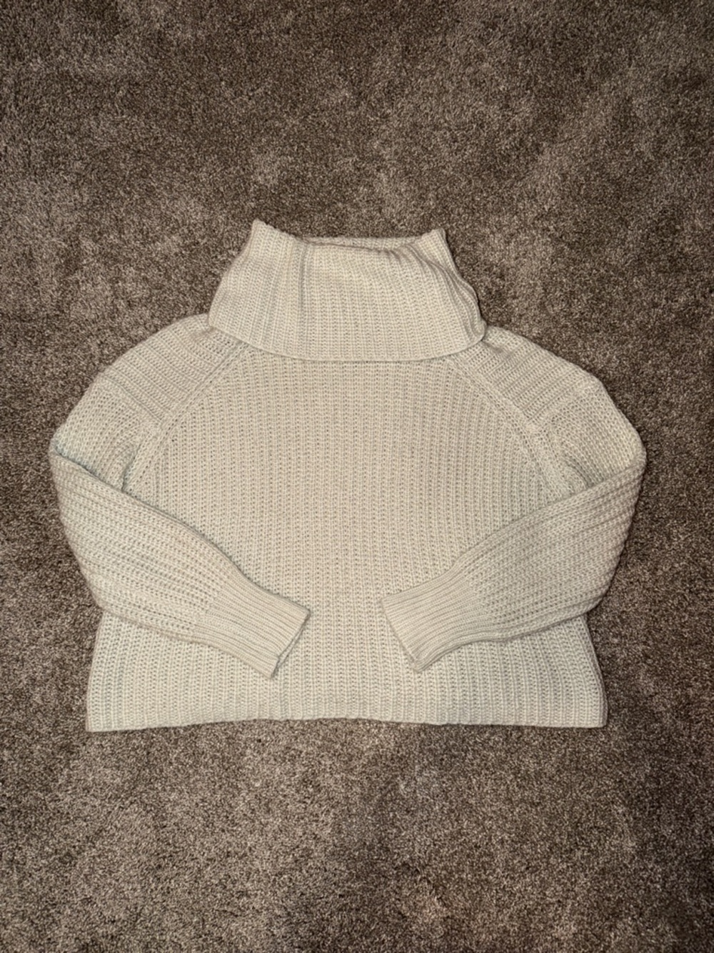 Mossimo Supply Co. Cream Ribbed Cowl‎ Neck Sweater
